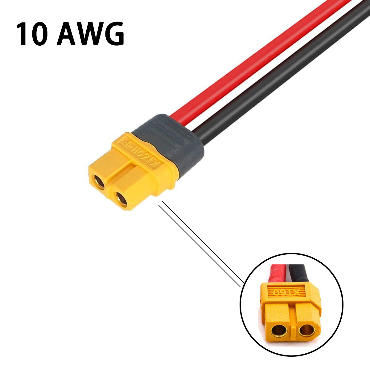 Connector XT60 FEMALE 10AWG Prewired Parallel Pigtail Wire Cable RC Lipo Battery