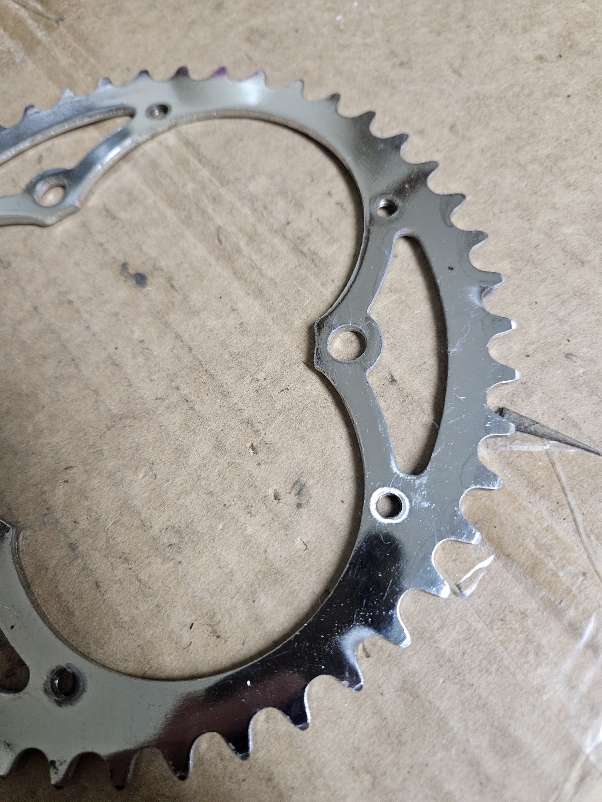 Vintage NOS 3 bolts Chainrings 52/47T for cottered crank, steel, Road 60s 70s