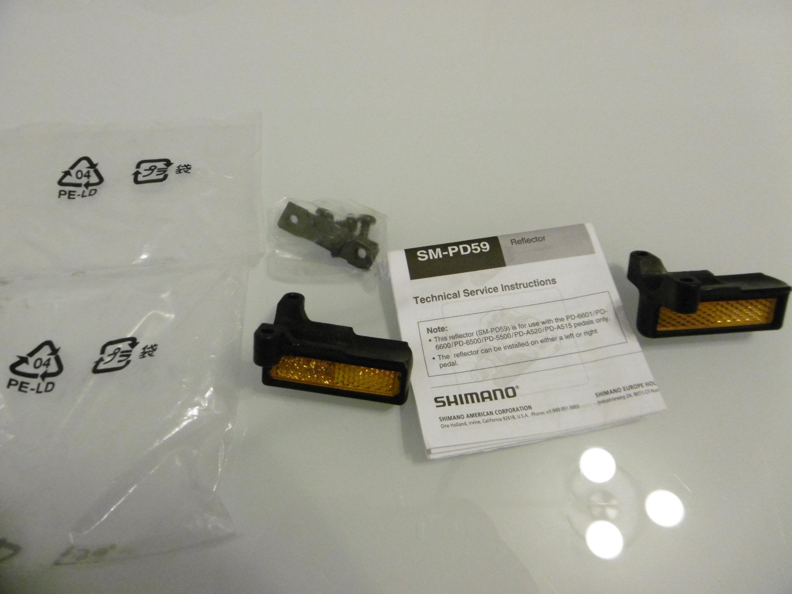 Shimano SM-PD59 Reflector Set For PD-6601/6600/6500/5500/A520/A515 NOS