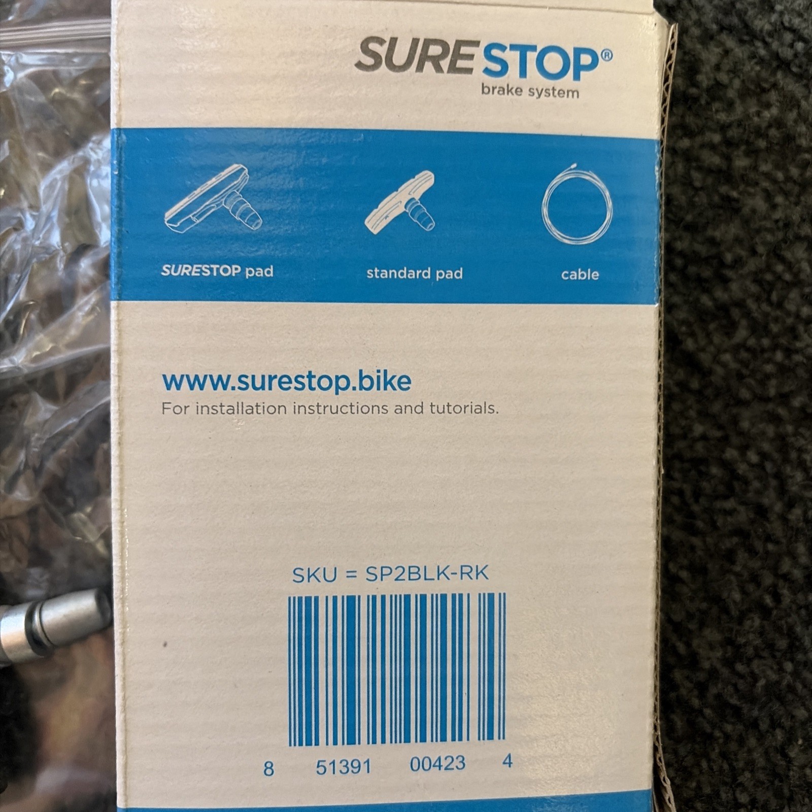 New Surestop Replacement Bike Brake Pad And Cable Kit