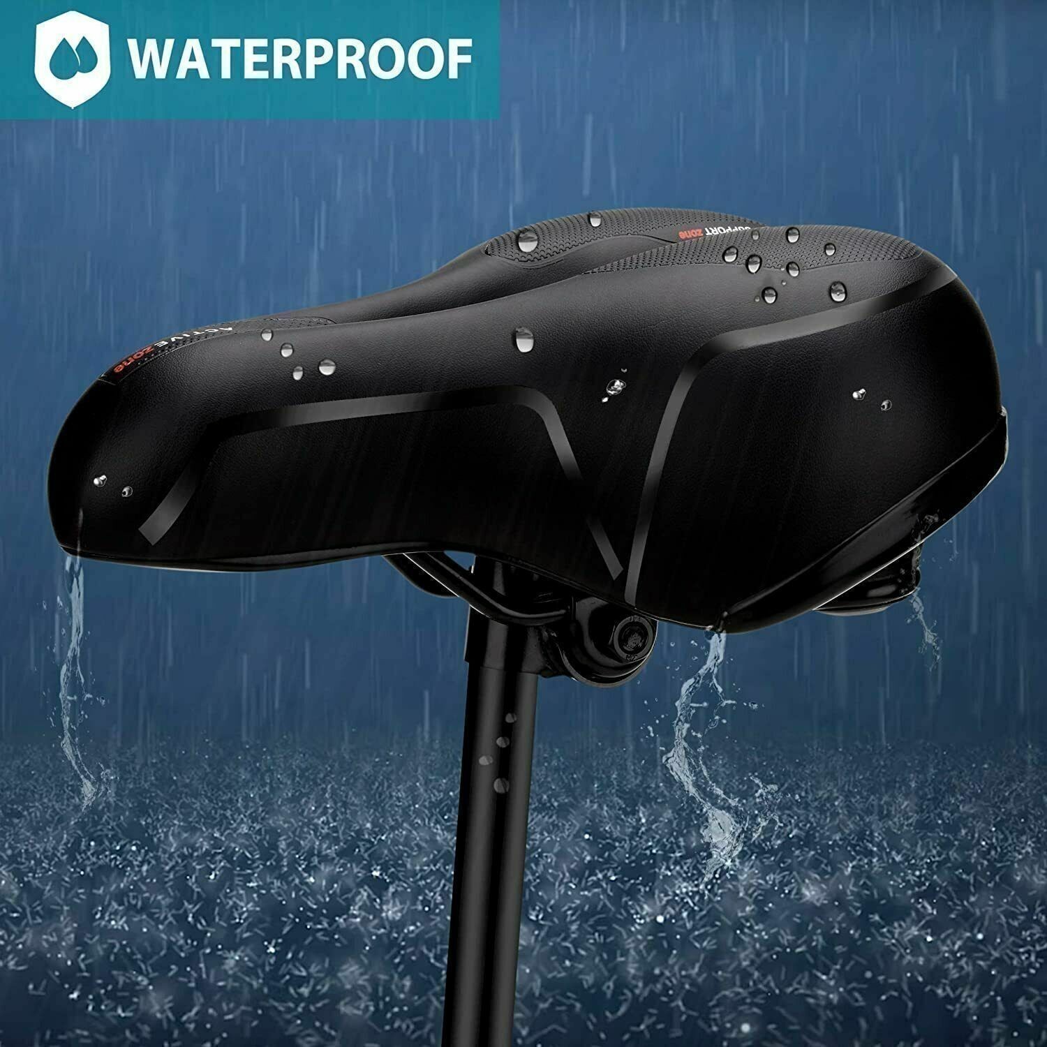 Extra Wide Big Bum Bike Bicycle Saddle Seat,Gel Cushion Sporty Soft Comfort Pad