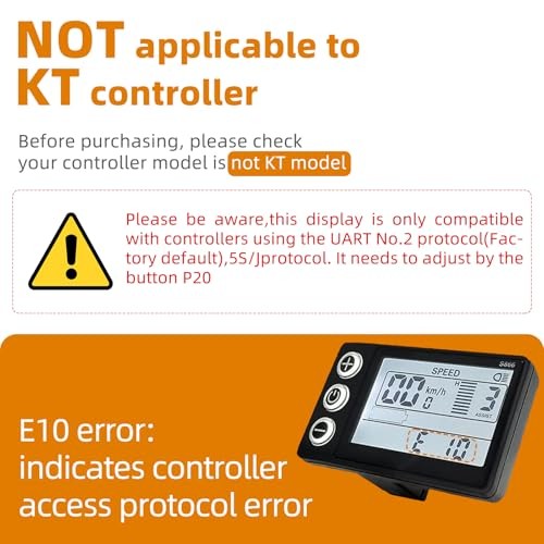 S866 Electric Bicycle LCD Display Meter, 24V 36V 48V Ebike LCD Display A