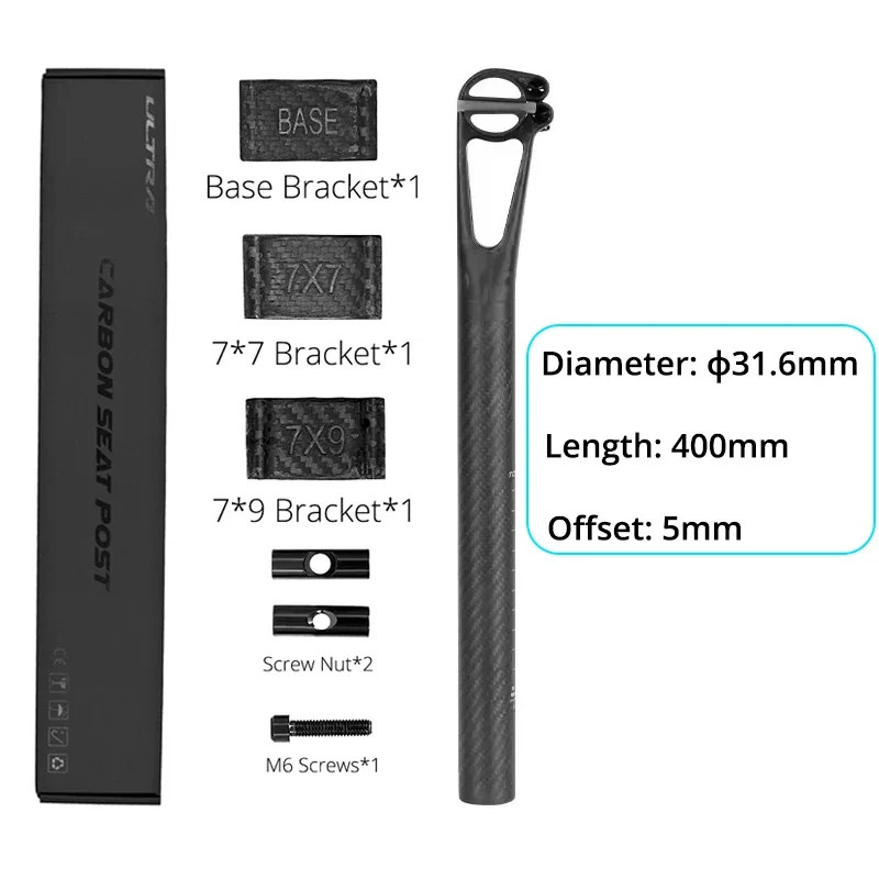 Offset 5/25MM Carbon MTB Seatpost 25.4/27.2/30.9/31.6MM Road Bicycle Seat Tube