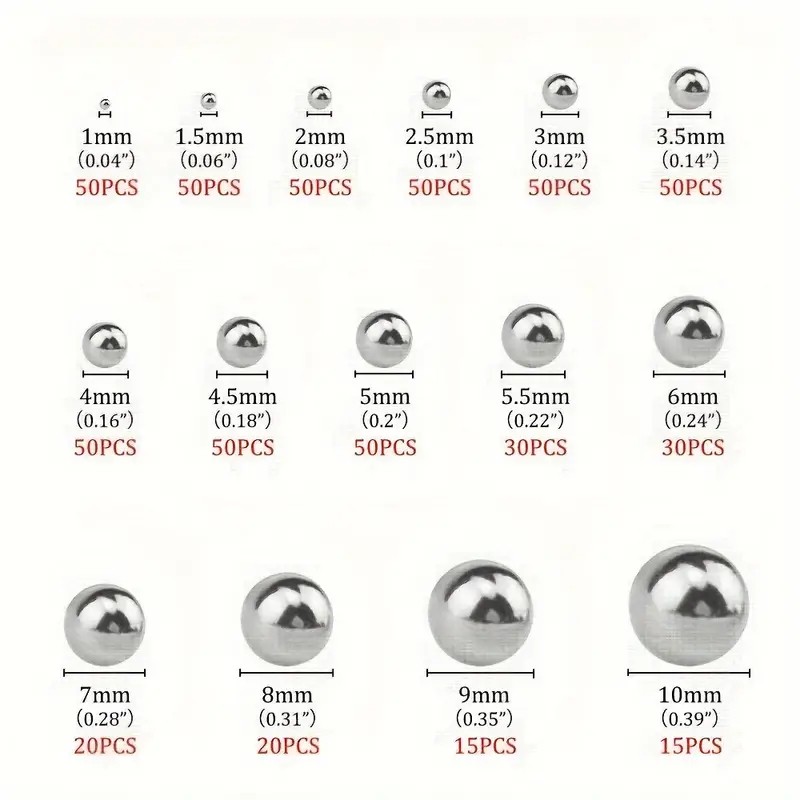 304 Stainless Steel Ball Bearings High Precision Solid Smooth Ball 1mm – 10mm