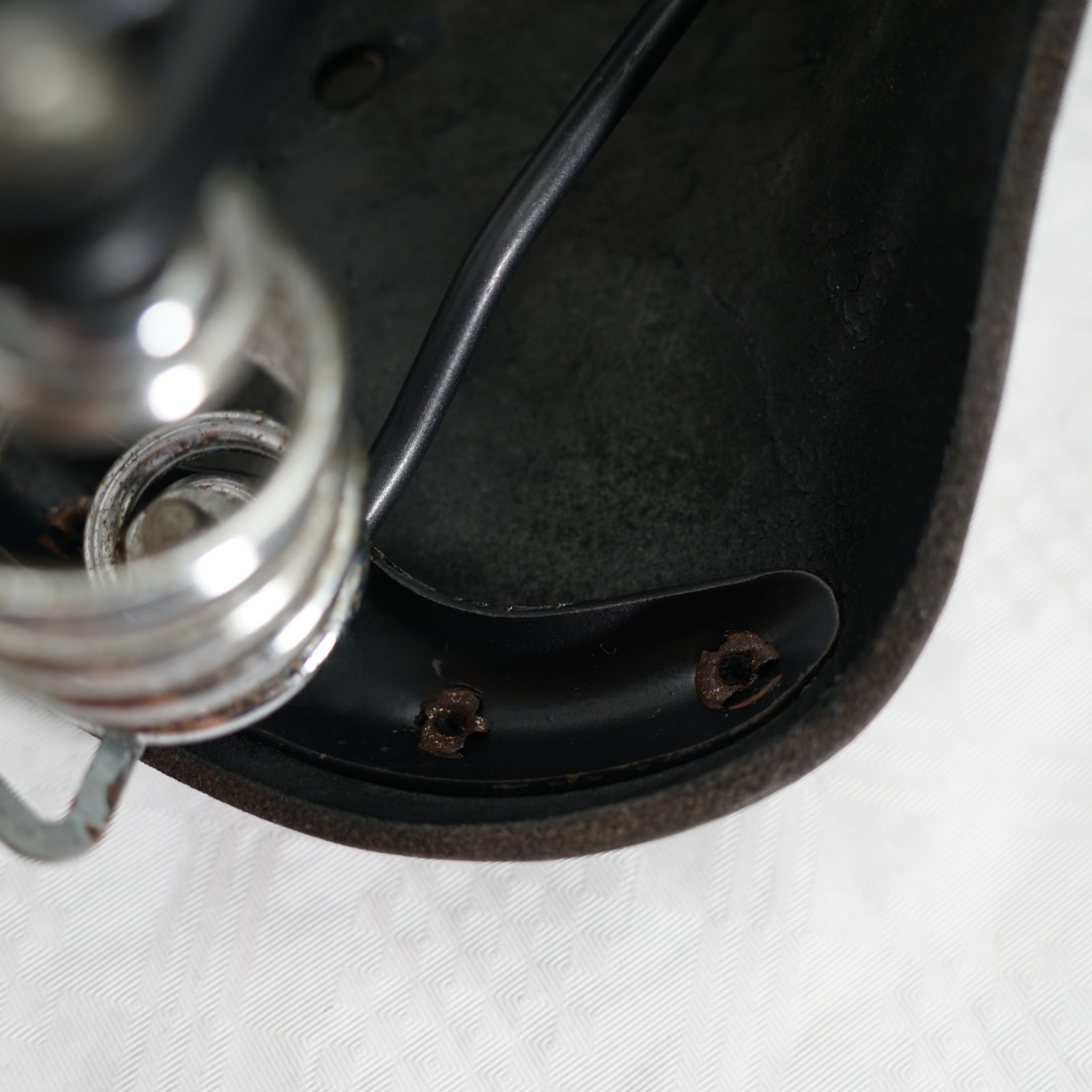 Vintage Brooks B66 Black Leather Bicycle Saddle Suspension Saddle Made in England
