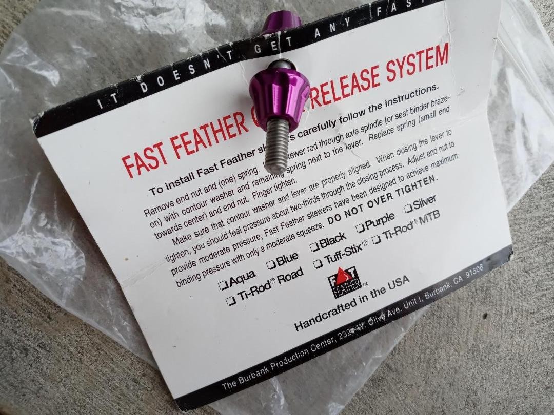 Vtg. Fast Feather Purple/Violet Ti Mtn SEAT POST Lock Nut Mint/NIB + Allen!