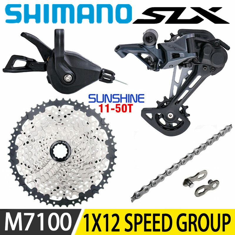 SHIMANO DEORE SLX M7100 MTB Groupset 1×12 Speed Shifter Chain SunShine 11-50T