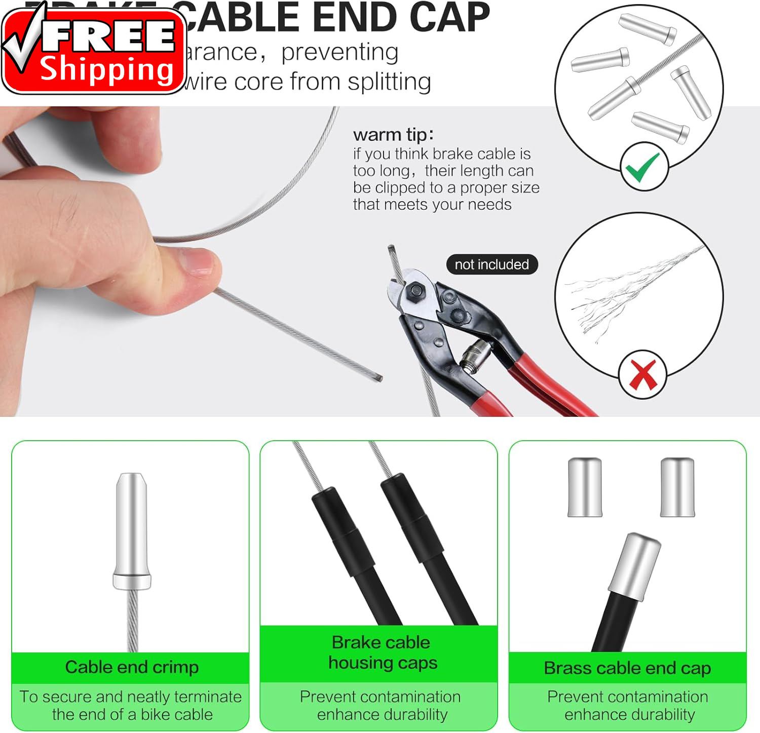 BMX Bike Gyro Brake Cables Front + Rear (Upper + Lower) with Spinner Rotor Full