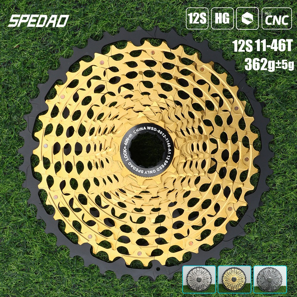 SPEDAO 12S 11-46T/11S 11-42T Cassette 325g Steel CNC HG for MTB Road Bike & Gravel