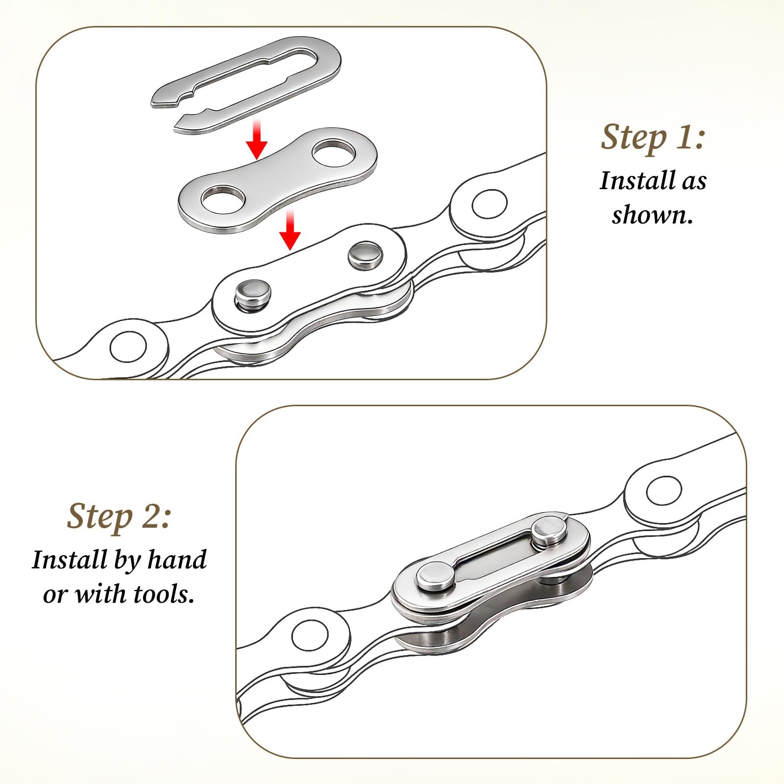 10 Pairs Bike Chain Master Link for Bicycle Missing Link, Single Speed Chain