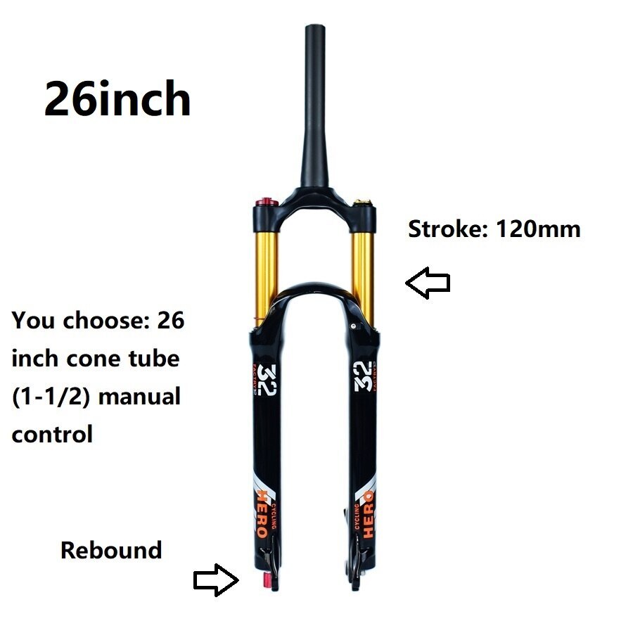 26/27.5/29inch Mountain Bike Front Suspension Air Fork Rebound Adjustment