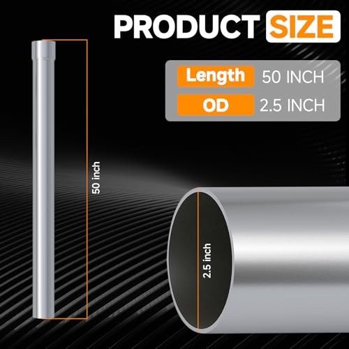 Straight Exhaust Pipe OD, Stainless Steel 50″ Long Mandrel 2.5″ 50 INCH