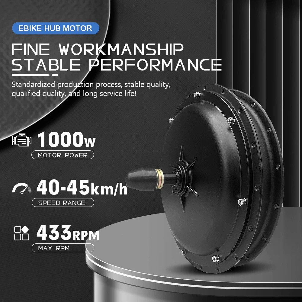 Snow Electric Bicycle Conversion Kit Front Hub Motor 48V 1000W 20 24 26inch