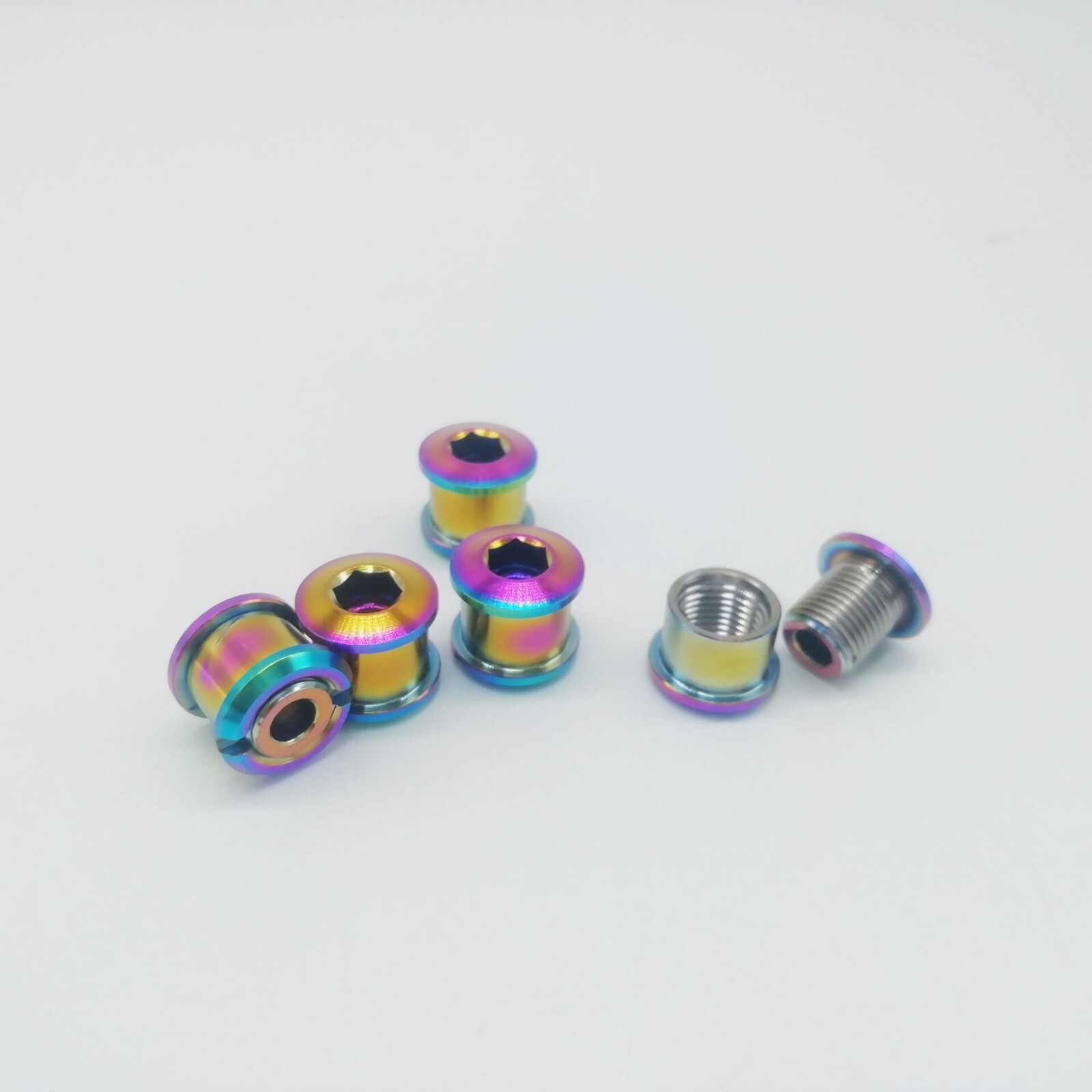 Road Bike Titanium Crankset Chainring Bolts M8 Nuts 6.5mm 5pairs