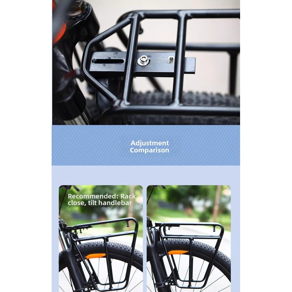 Lightweight Aluminum Mountain Bike Front Rack with Center Mount for Shock Forks