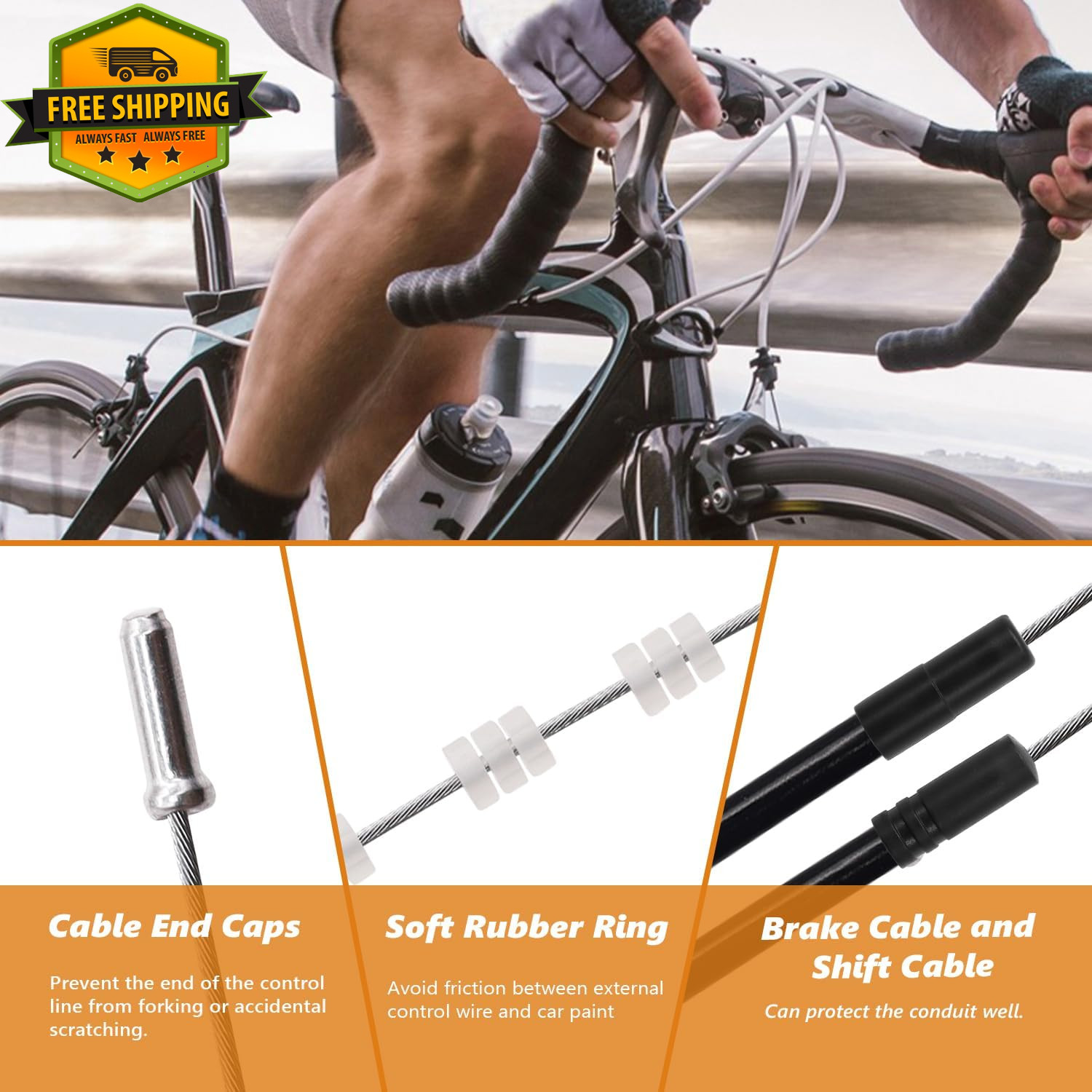 73 Pcs Universal Bike Brake Cable Housing Kit Stainless Steel Cutter MTB Road