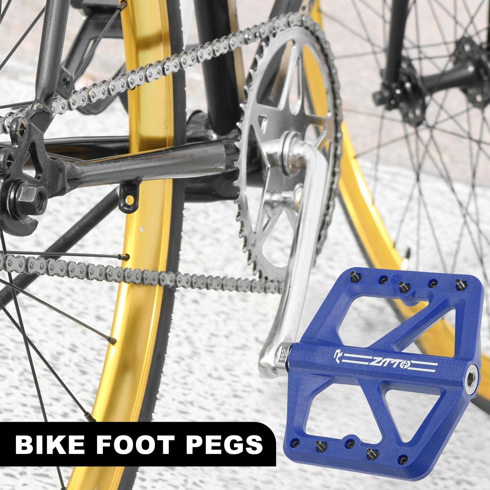 1 Pair Nylon MTB Bike Rear Foot Peg Pedal Blue Fit 9/16 Inch Axle BMX MTB Bike
