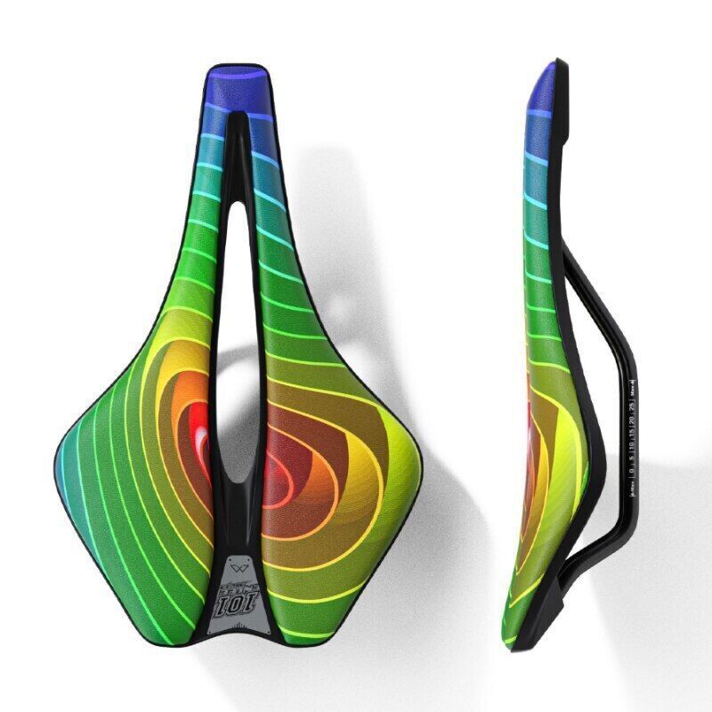 Bicycle Saddle Graffiti Printed Short Nose Bike Seat Ergonomic Cut Out