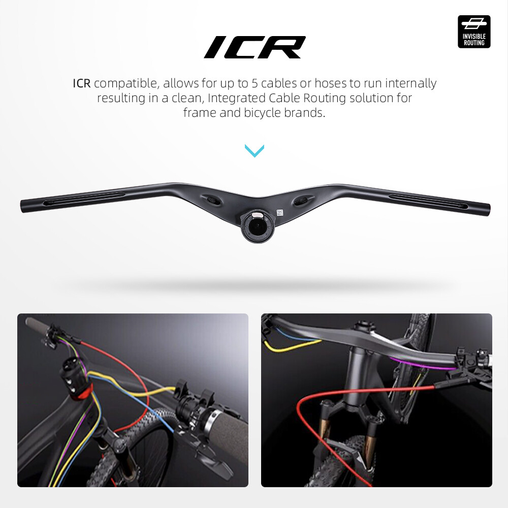 T1000 MTB XC Bicycle Carbon Full Inner Cable Integrated Handlebar 780mm -12°