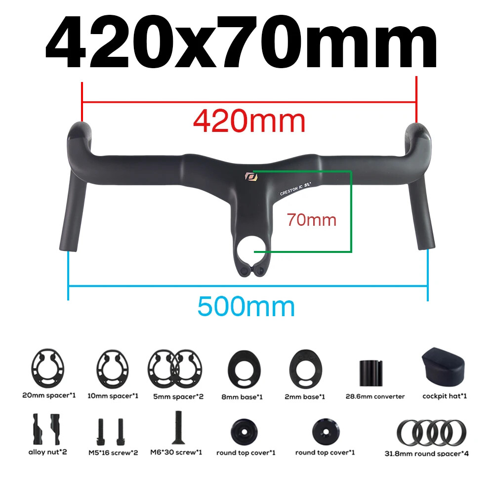 Gravel Integrated Cockpit Drop Bar Internal Cable Routing Bike Carbon Handlebar