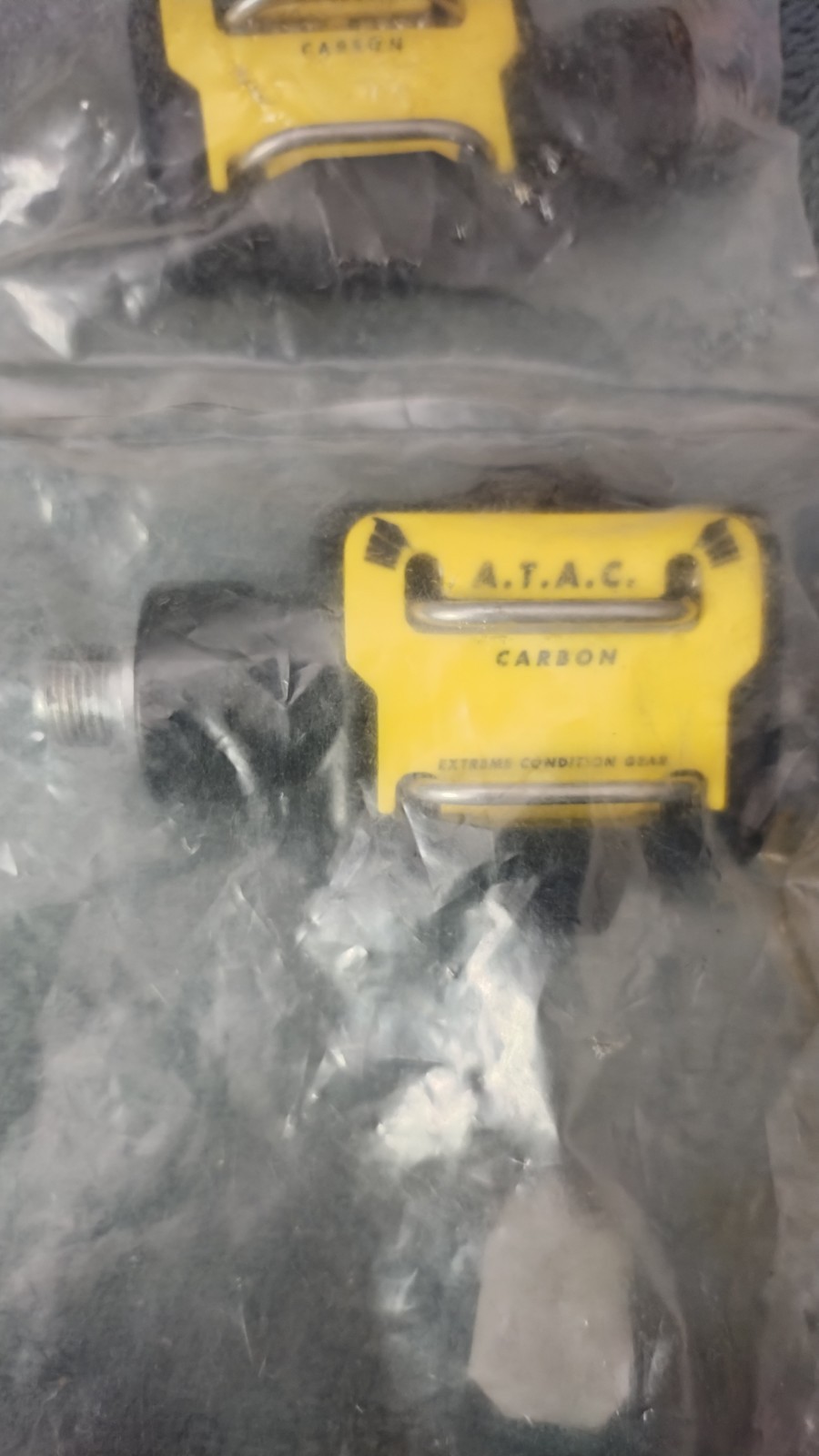 Vintage NOS Time ATAC Carbon EC Clipless Pedals with Cleats and Reflectors