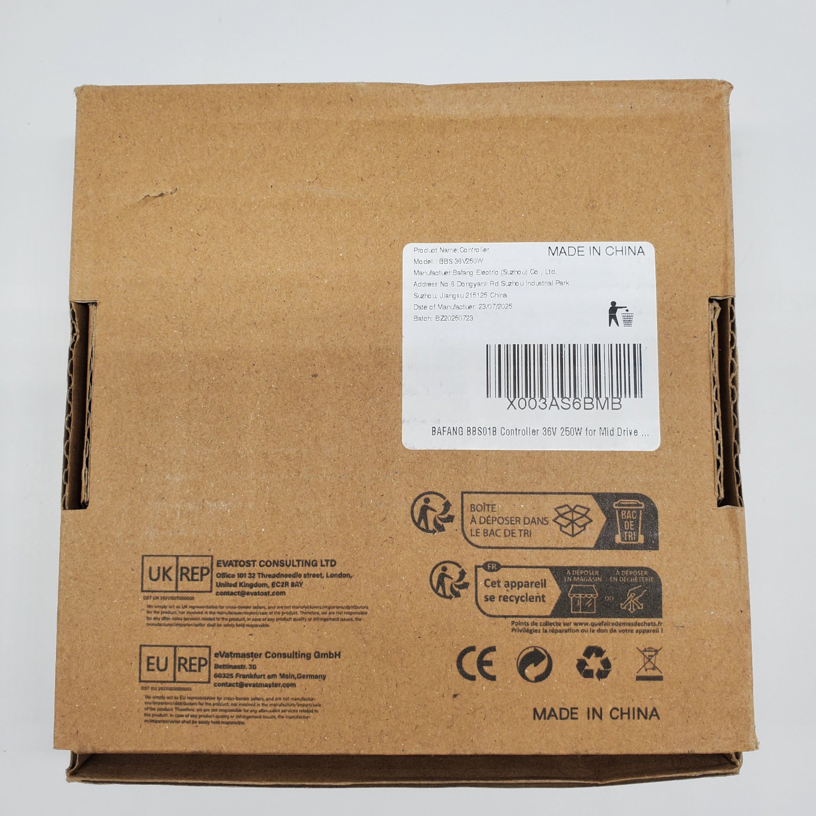 BAFANG BBS01B 36V 250W 15A Motor Controller ZEEKPOWA Replacement NEW