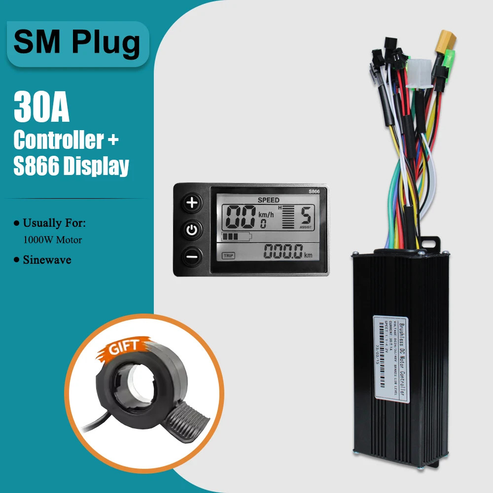 Three-Mode Sine Wave Controller 36V 48V 17A-40A with Learn Function LCD Display