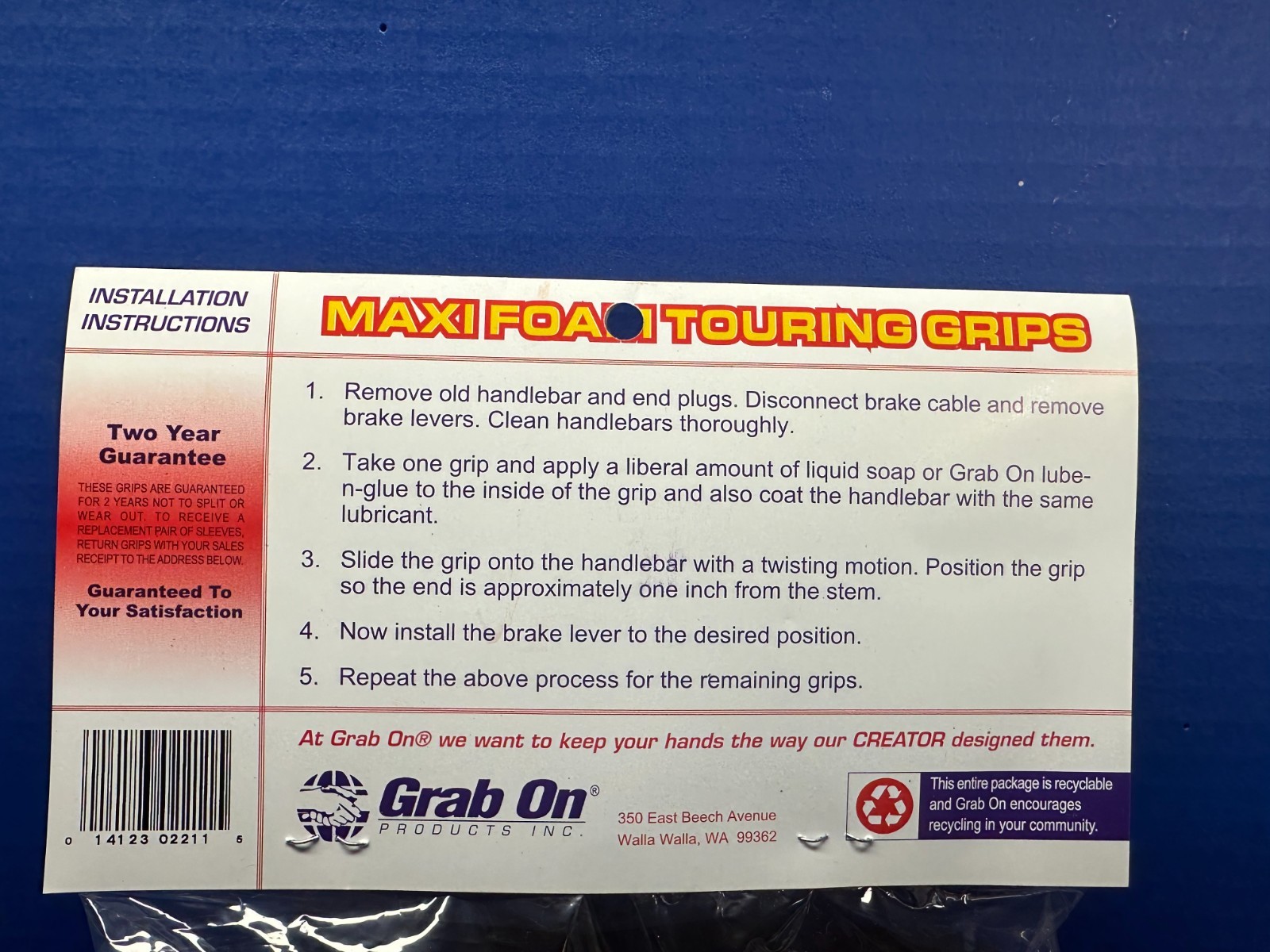 Road Bike Foam Grips / Grab On Maxi Kit / The Original! Best on Vintage Bikes!