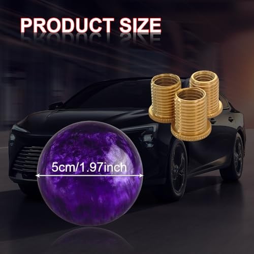 Shift Knob Manual Gear, Shifter Knobs, Acrylic Round Gear Shift Stick Purple