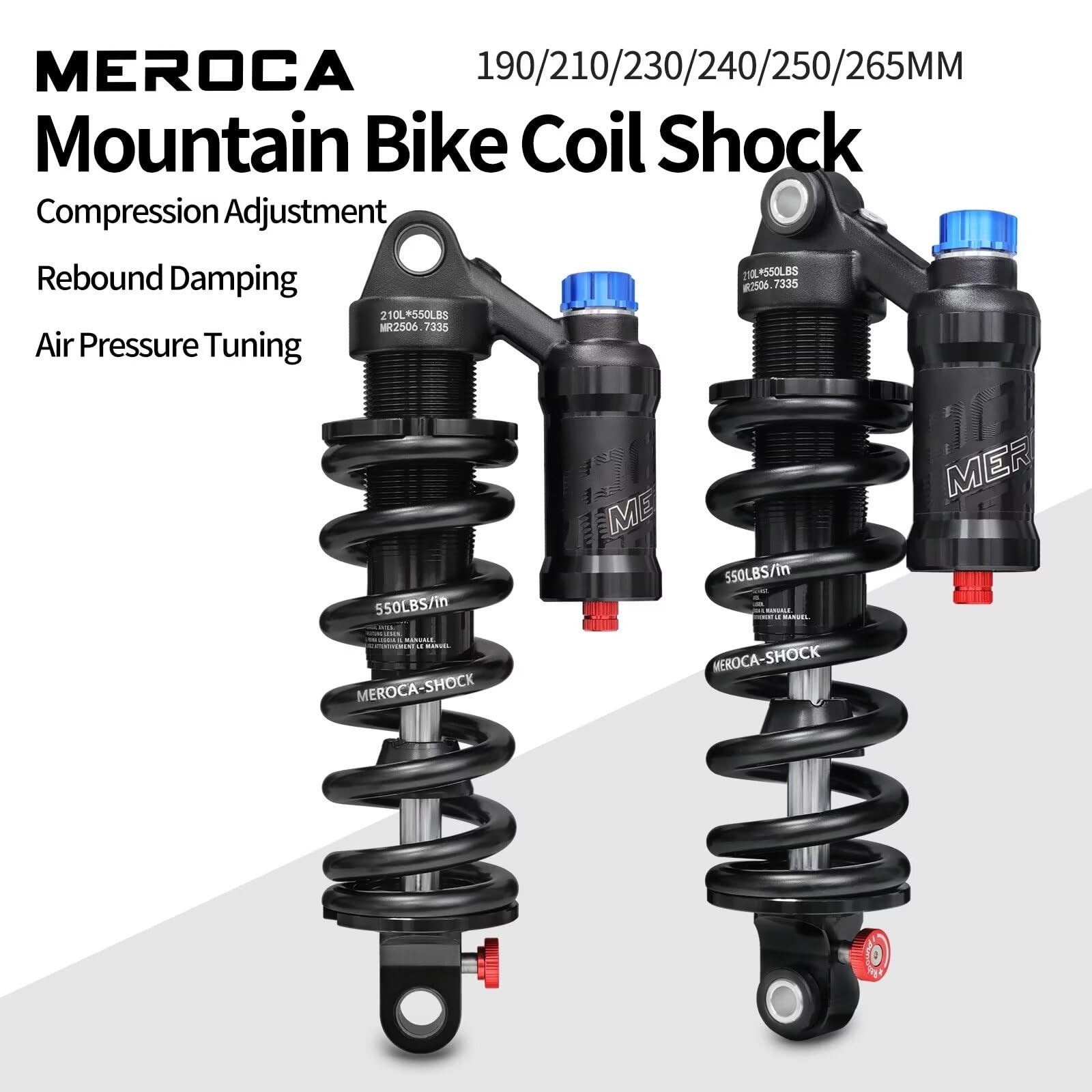 Meroca Adjustable Air Spring Coil Over Shock Absorber For Mountain Bikes