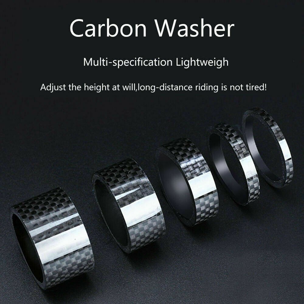 11Pcs/Set Carbon Fiber Headset Spacers Fork Stem Washer 1-1/8″ Threadless Parts