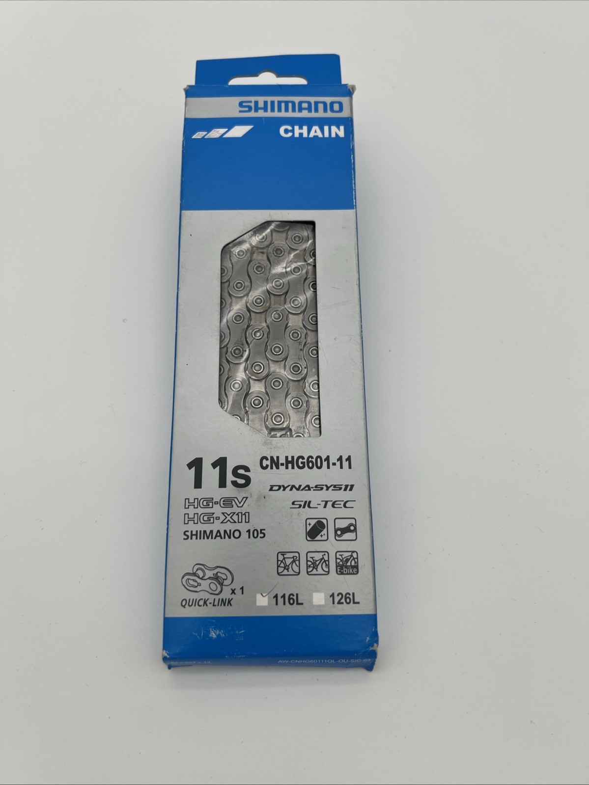 SHIMANO e-Bike rated 11-Speed Chain CN-HG601-11 116L 105 HG-EV, HG-X11 New