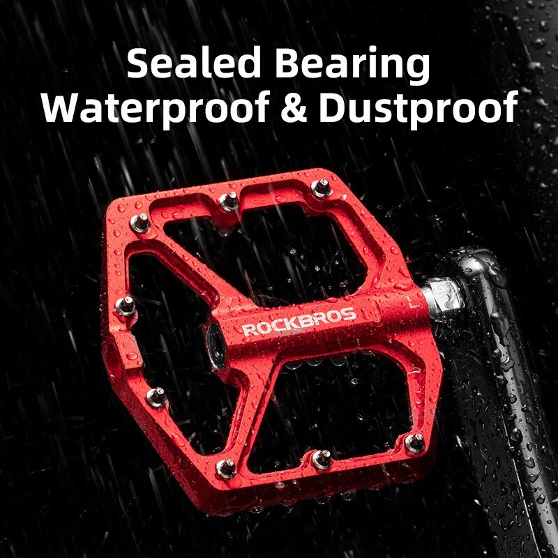 RockBros MTB Pedals 9/16″ Lightweight Aluminum Alloy Sealed Bearing Flat Pedals