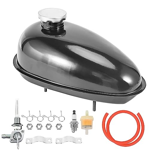 Upgrade Metal Fuel Gas Tank with Petcock Cap for 49cc 50cc 3L (0.79 Gallons)