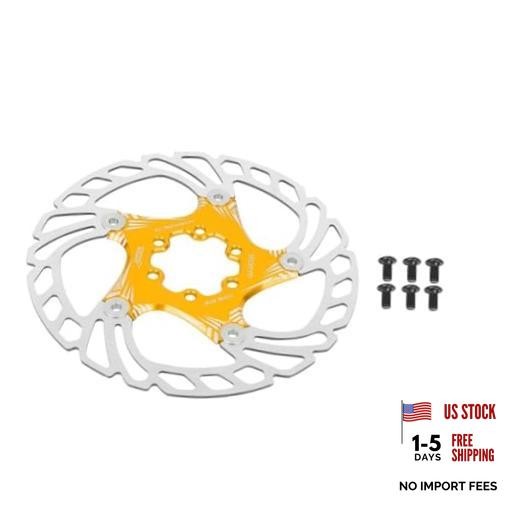 160mm Floating Bike Disc Brake Rotors – Stainless Steel & Aluminum Alloy Gold