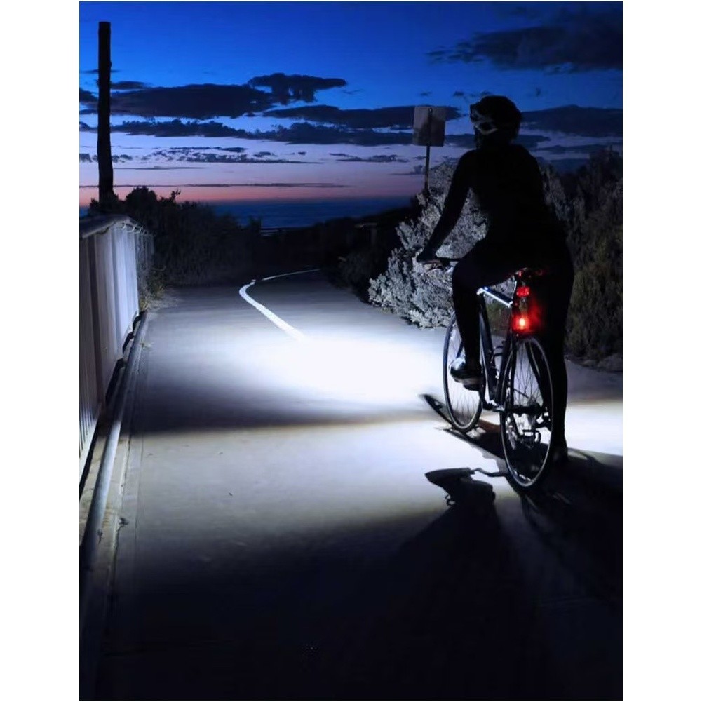 Front Light for Bike Solar Powered USB Rechargeable 100 Lumen Wide Beam