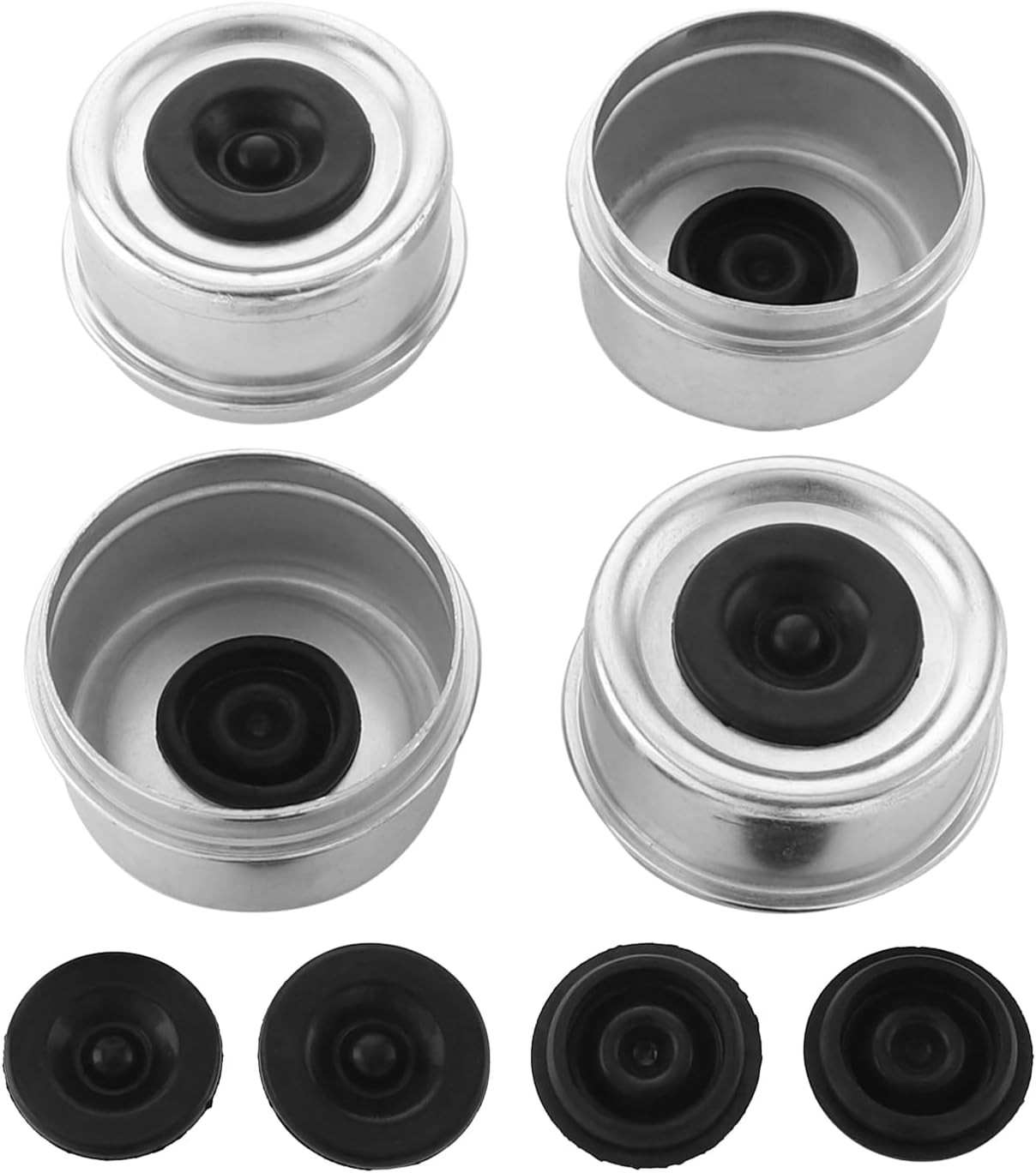 4 PCS 2.44» Trailer Hub Dust Cap Trailer Axle Grease Cap with 8 2.44 in/ 62 mm