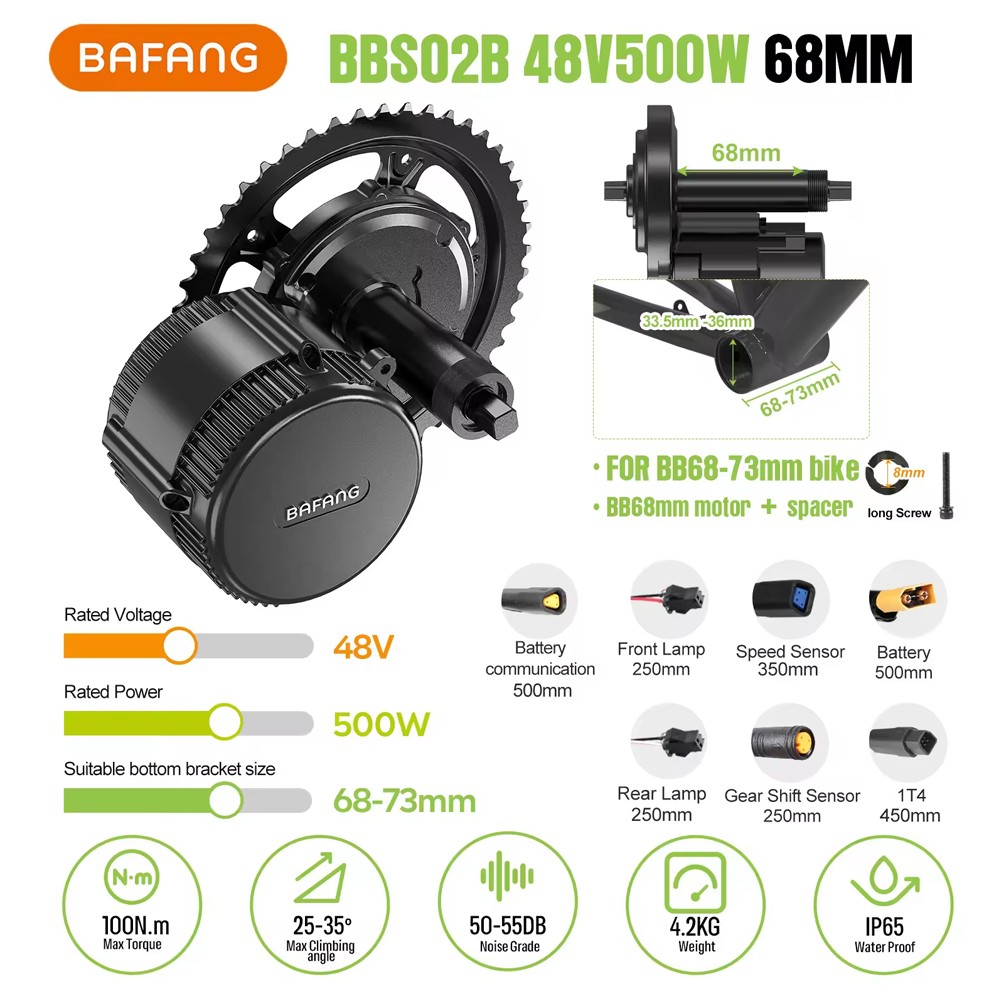 Bafang Mid Drive Motor 36V 48V250W 500W 750W 1000W 68-120mm Ebike Conversion Kit
