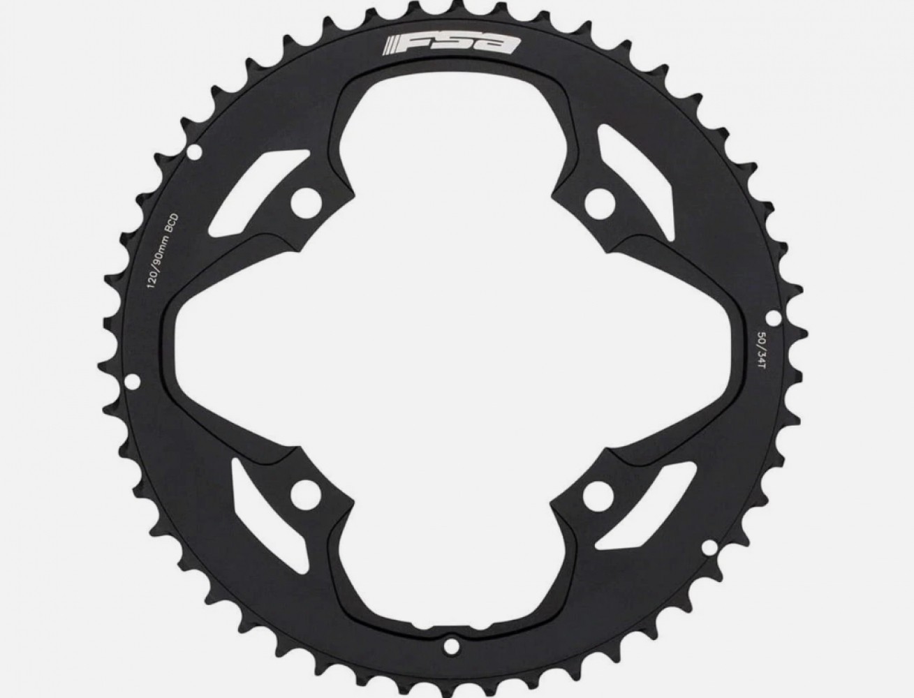 FSA Omega Vero Pro Road Chainring 50T/120 + 34T/90BCD Chainring – 2 pieces