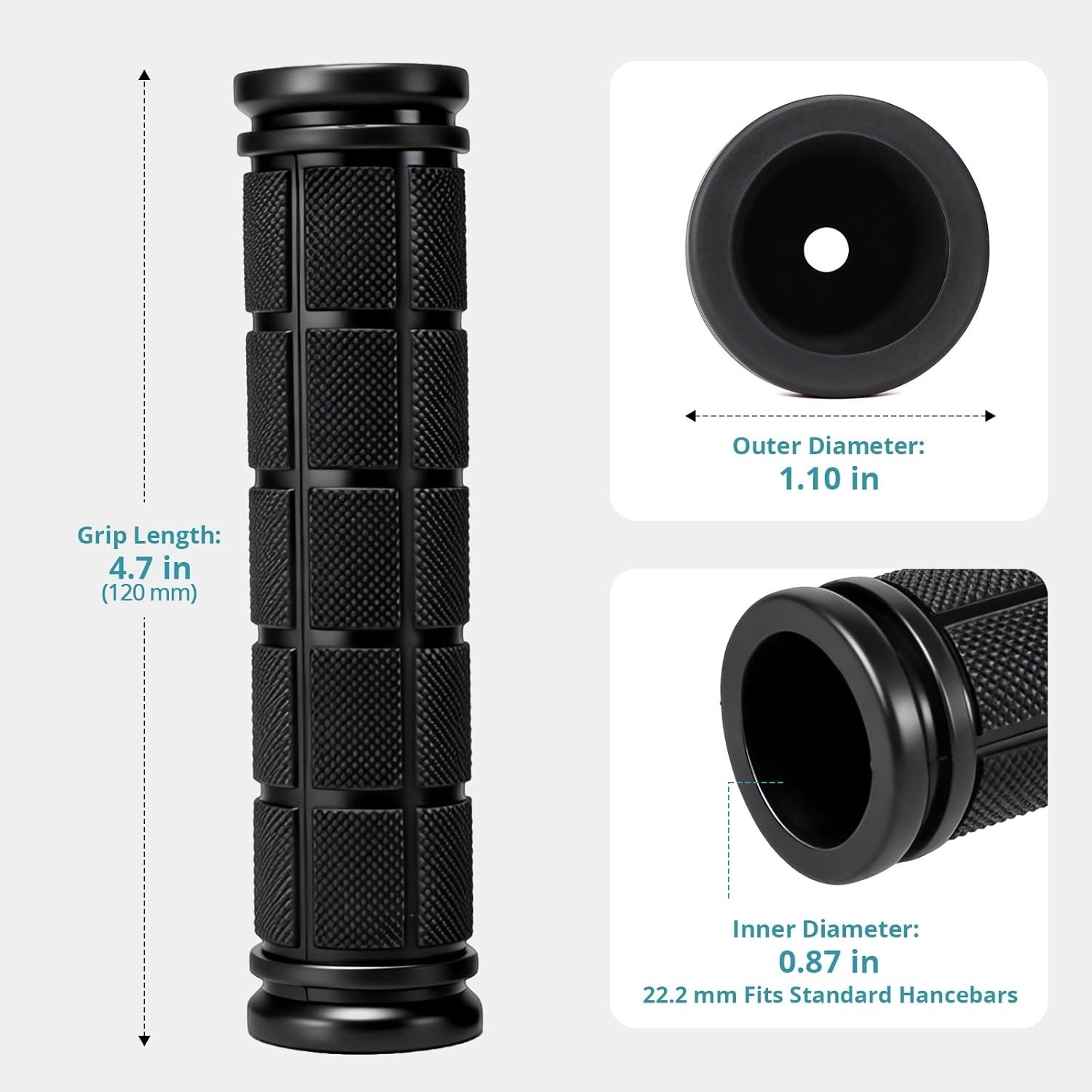 Bike Handlebar Grips Replacement Rubber Black Non Slip for Kids Bikes Scooters