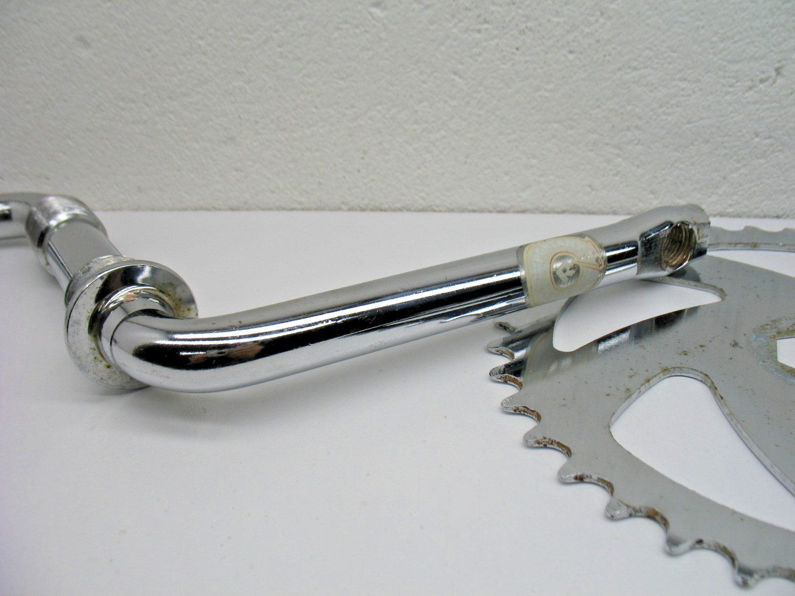 Chrome/Silver Steel Crank 40 Tooth Chainring, 140mm (5-1/2″) with B/B Set-USED