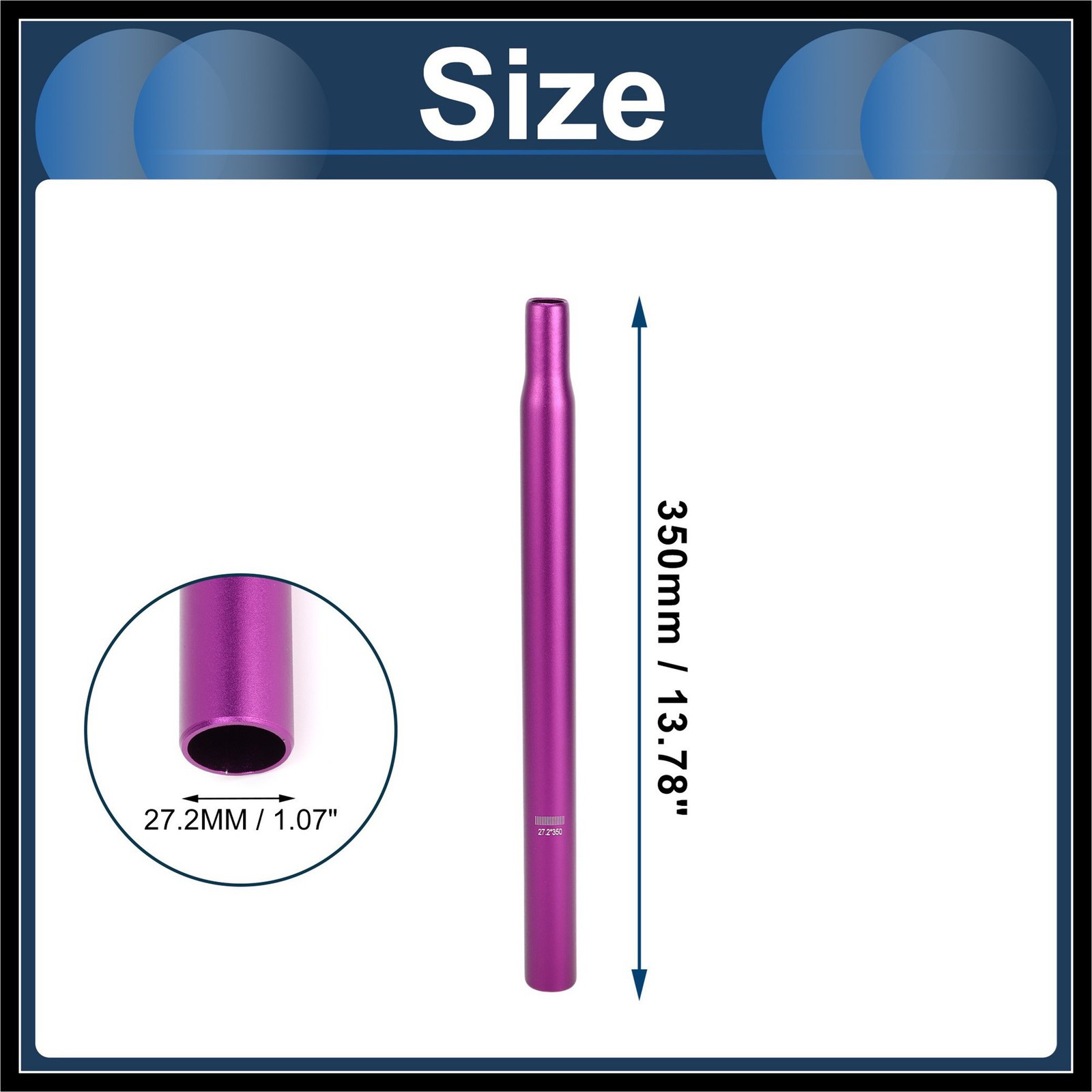 Bike Seat Posts 27.2x350mm Lightweight Post Seat Tube Aluminum Alloy