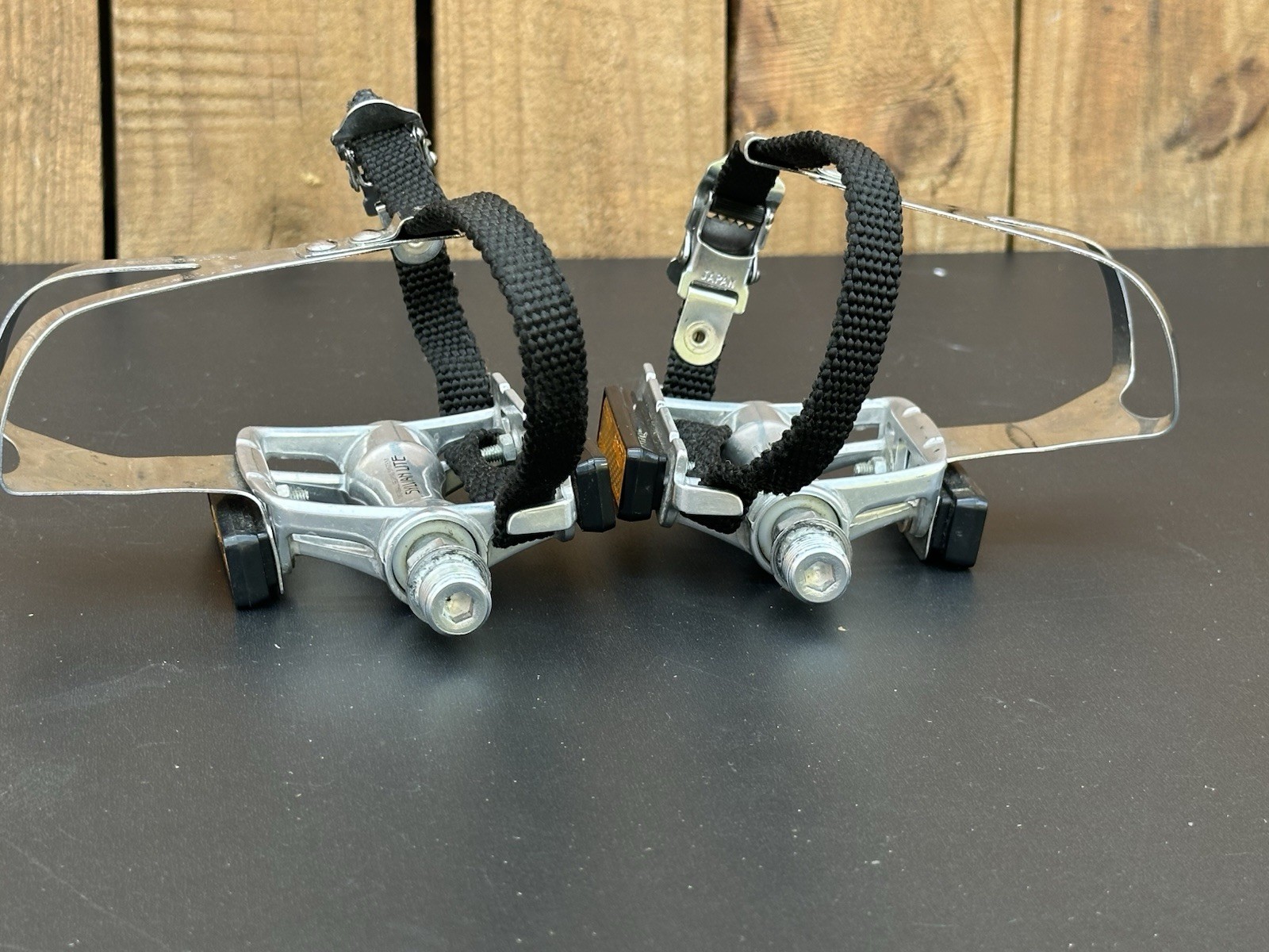 Vintage MKS Silvan Lite Road Pedals Christophe Toe Clips Silver 1990s Japan VGC!