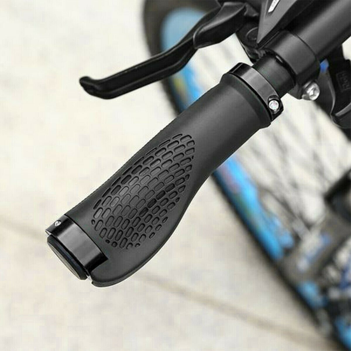Bike Rubber Handlebar Grips Double Lock On MTB Mountain Bicycle Ergonomic Grip