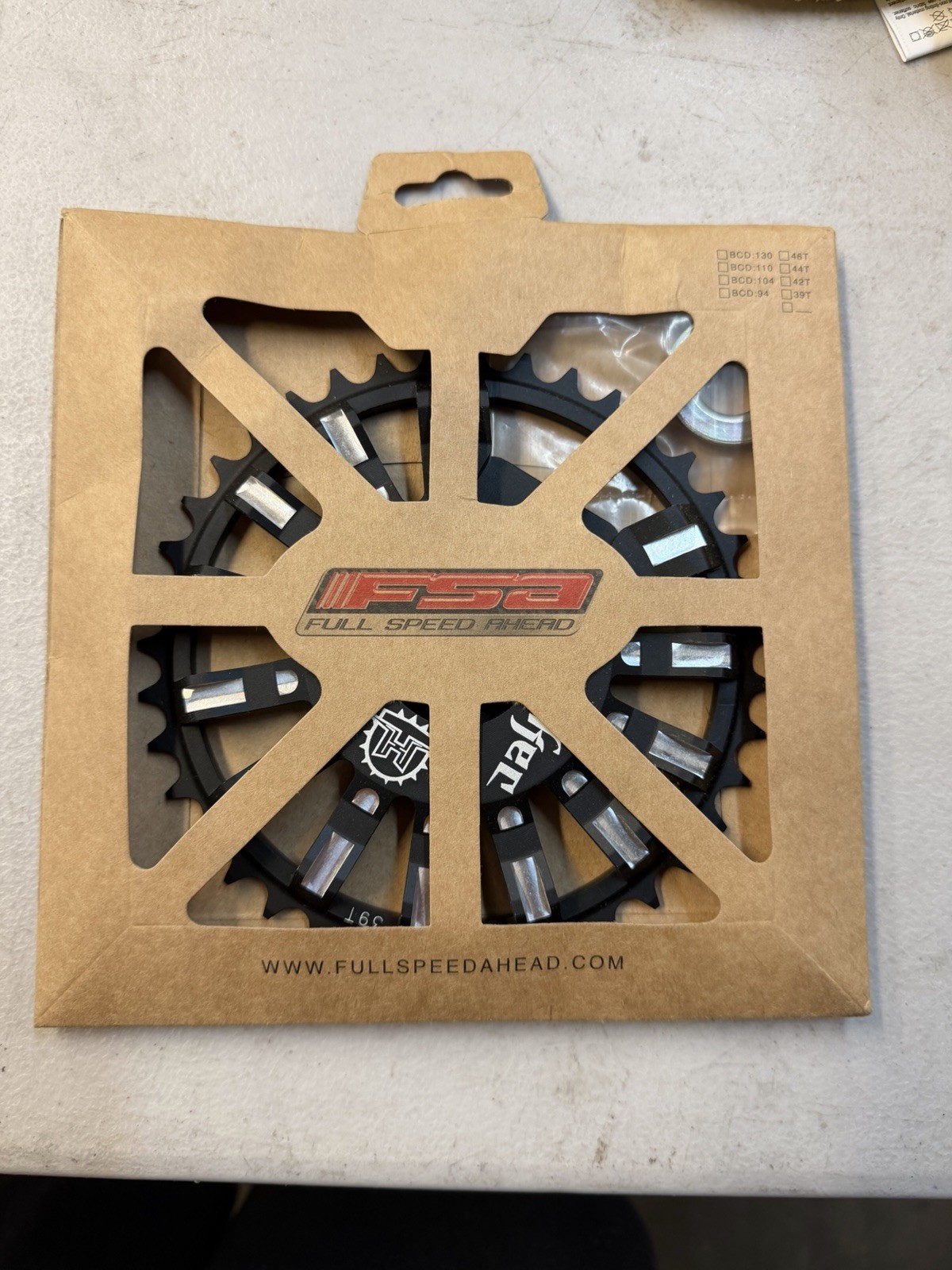 FSA Hucker 3D Sprocket Aluminum 39T Black #001724-1 New