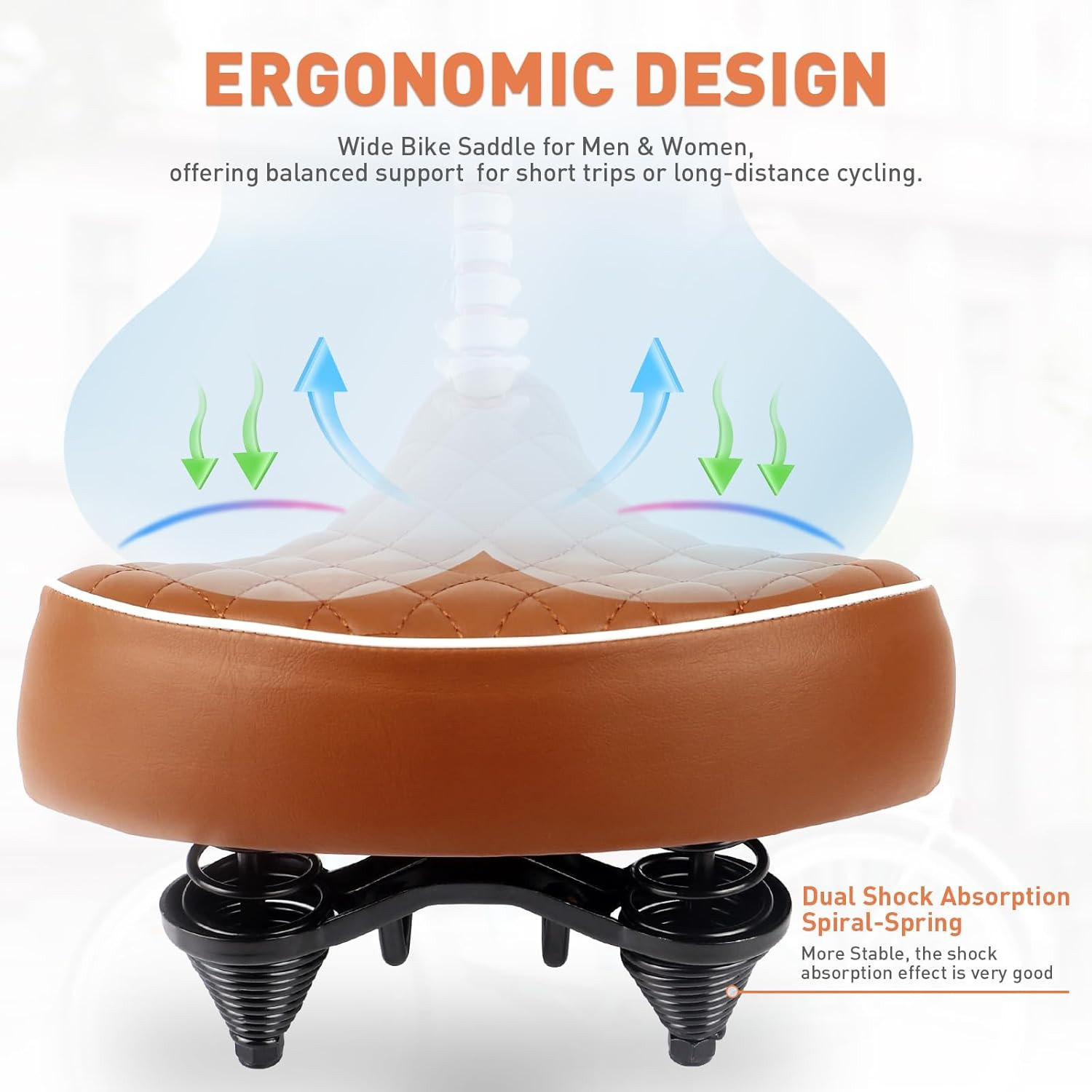 Bike Seat Wide Bicycle Seats for Men Women, Comfortable Soft Oversized E Bike Sa