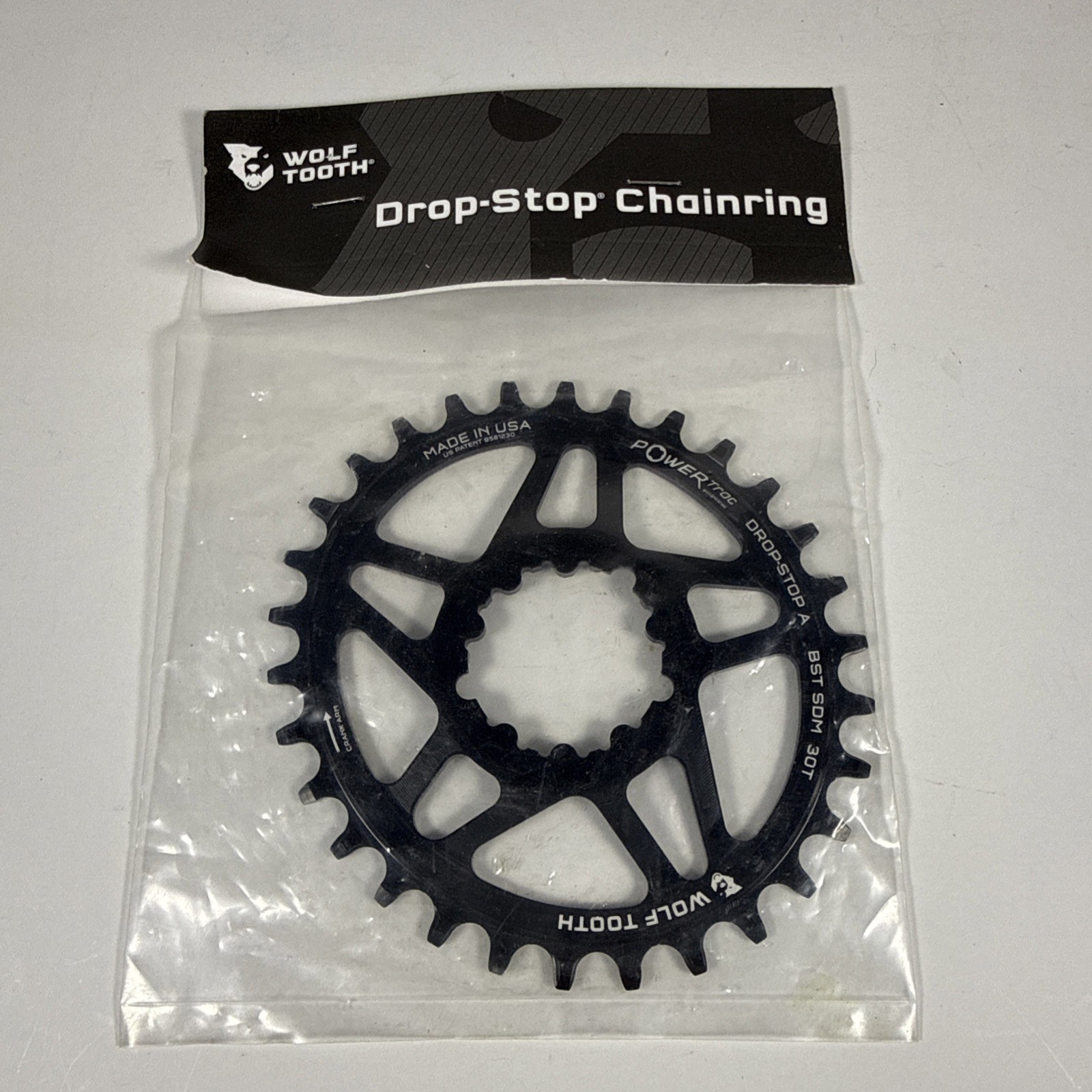 Wolf Tooth Direct Mount Chainring Drop Stop 30t PowerTrac Direct Mount BST SDM