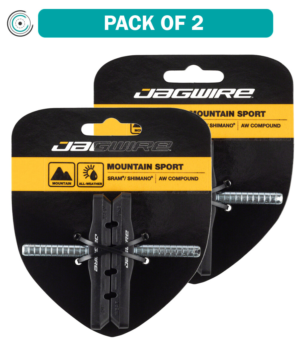 Pack of 2 Pairs Jagwire Mountain Sport Cantilever Brake Pads Smooth Post