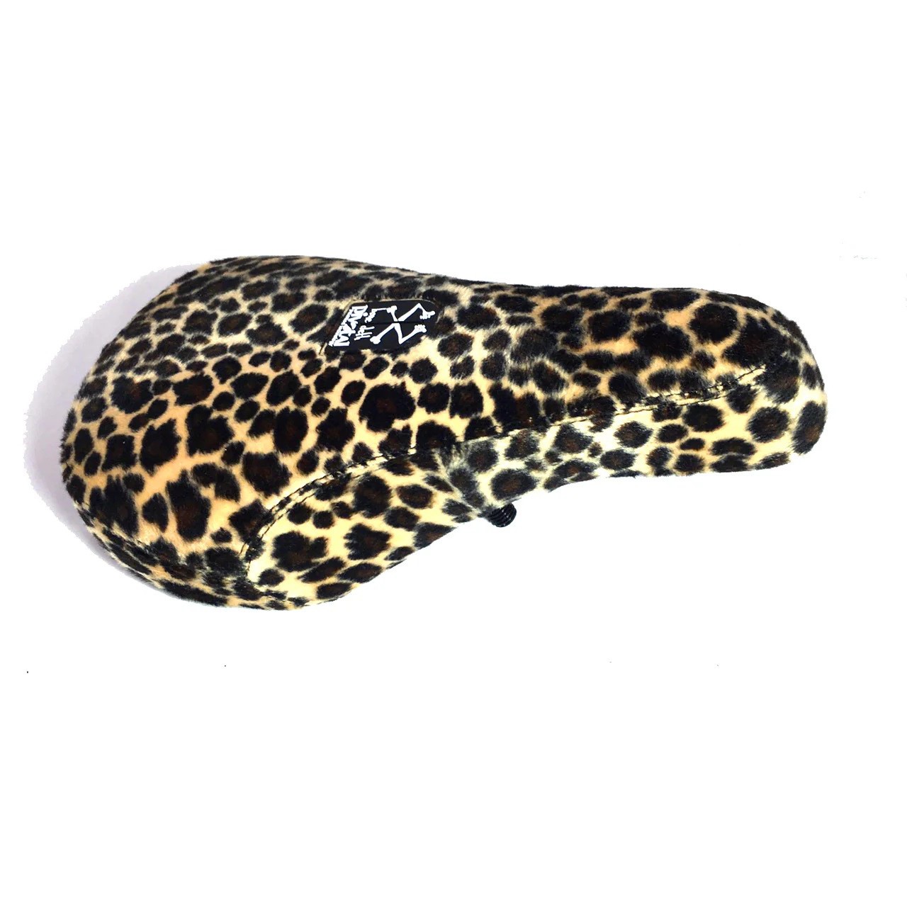 BONE DETH VIBRATOR MID PIVOTAL BMX BIKE SEAT FAUX LEOPARD FUR NEW