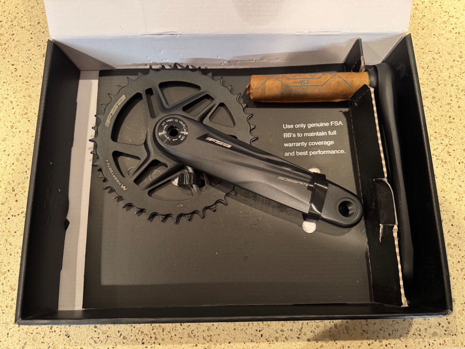 NEW FSA Gossamer Pro AGX+ 1x Crankset 175mm 40T Black